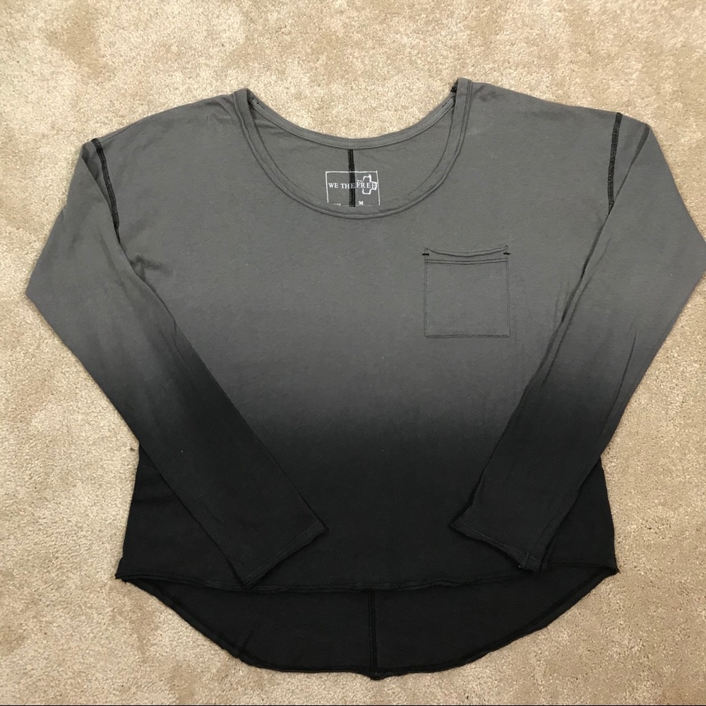 WE THE FREE Black & Gray HOMBRE Dyed KNIT TOP  M